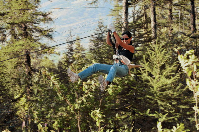 Dans les airs (Tyrolienne, planneur, parapente..)