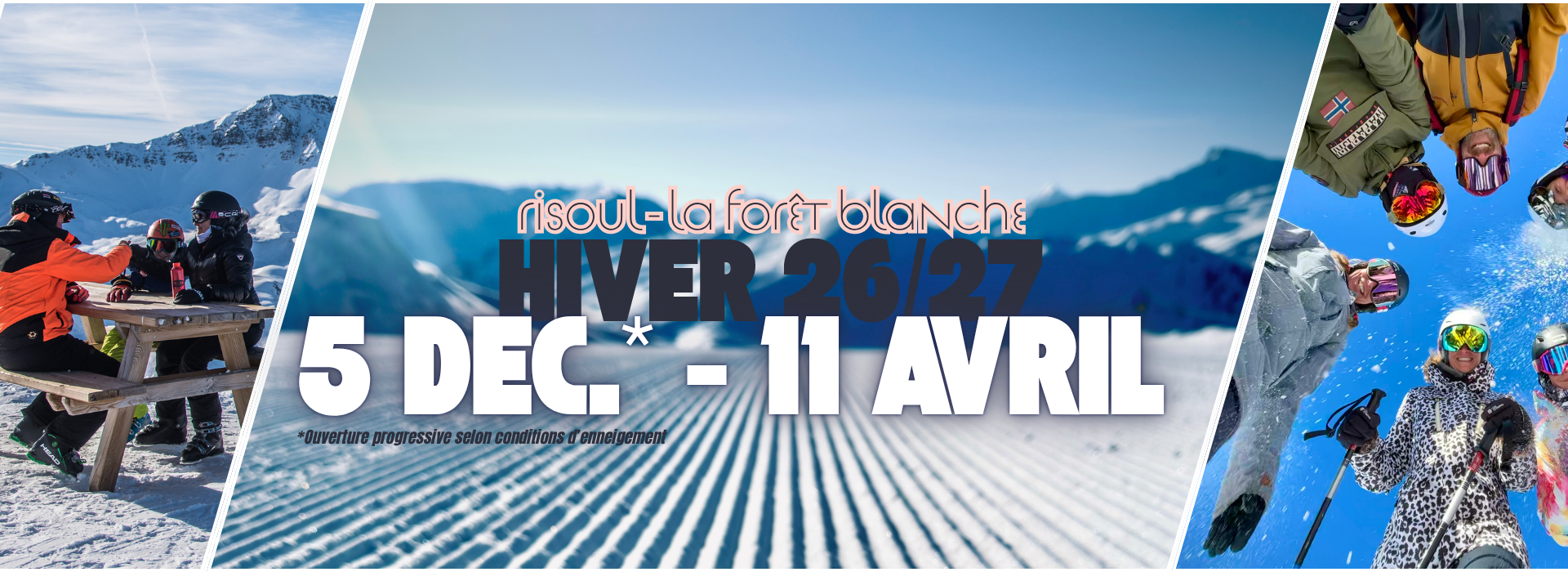 Ouverture du domaine skiable de risoul la forêt blanche du 5 décembre au 11 avril 2027