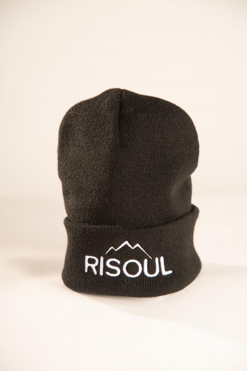 Bonnet simple à revers noir - OT Risoul